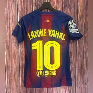 Barcelona 2025 Lamine Yamal #10 Kids Jersey Size L